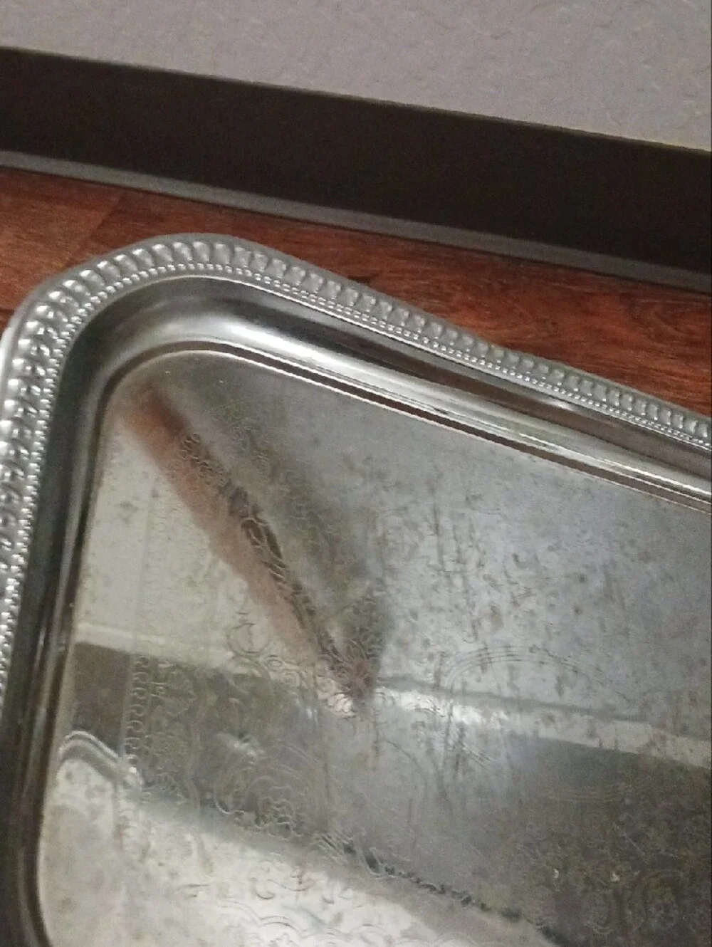 Metal Serving Tray - Silver Decorative Home Bath Tray